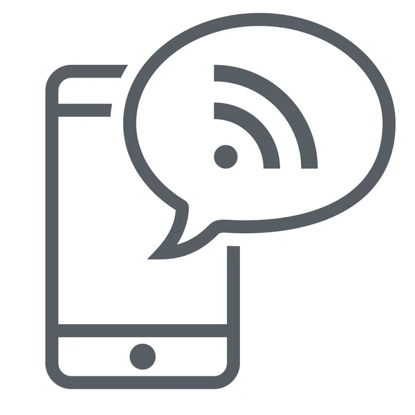 Иконка Мобильного Сообщения Стиле Outline — стоковый вектор