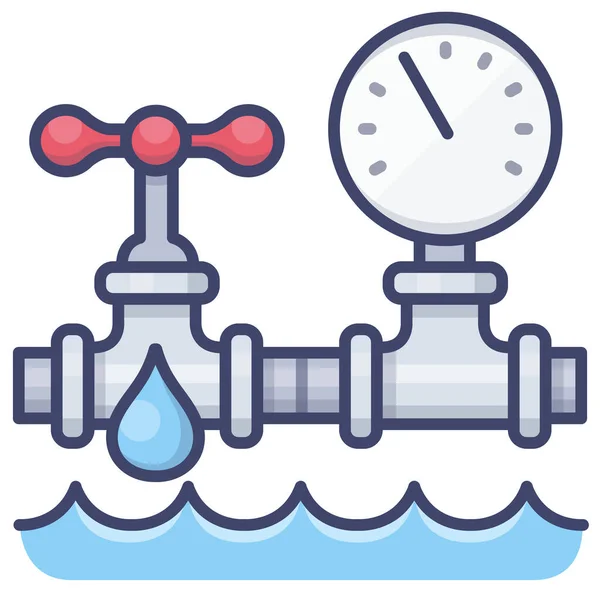 Gauge Rörledning Vatten Ikon — Stock vektor