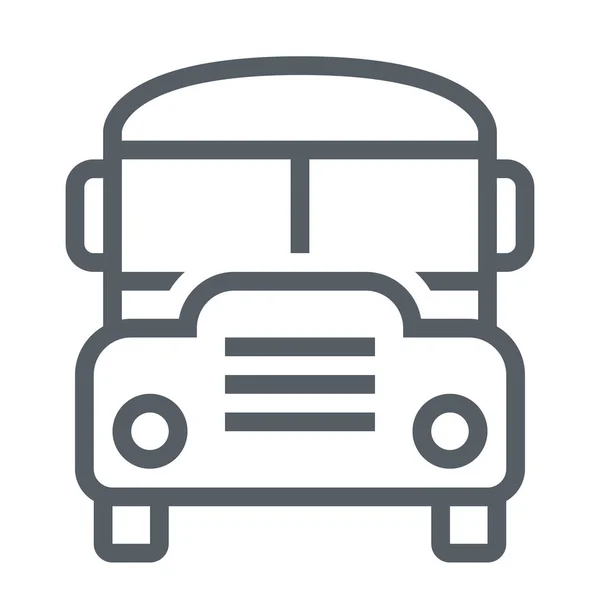 Icône Éducation Des Enfants Bus Dans Style Outline — Image vectorielle