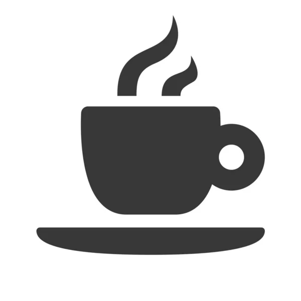 Kávé Csésze Ital Ikon Szilárd Stílusban — Stock Vector