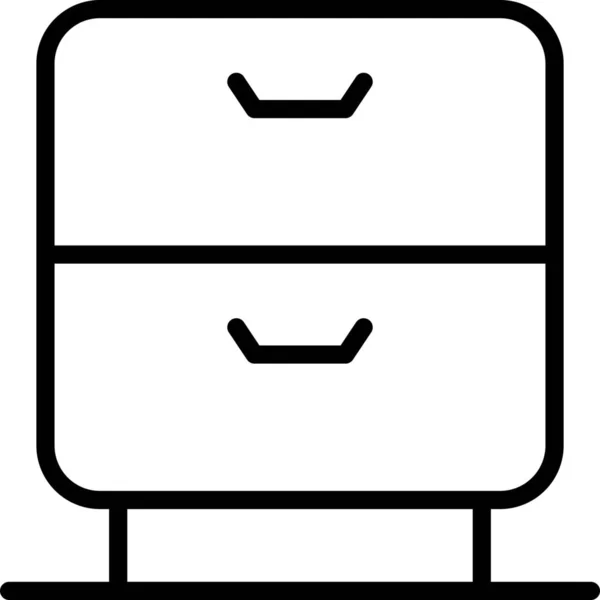 Drawers Furniture Home Icon Outline Style — Stock Vector