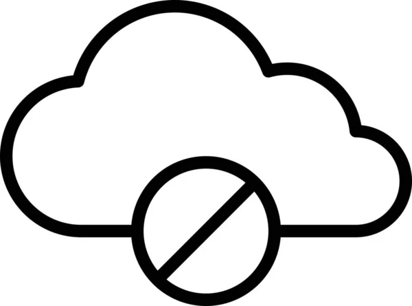 Icono Almacenamiento Computación Nube Estilo Esquema — Vector de stock