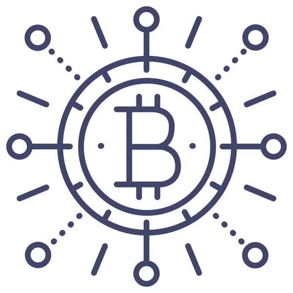 Bitcoin Ícone Internet Blockchain Negócios Categoria Gestão — Vetor de Stock