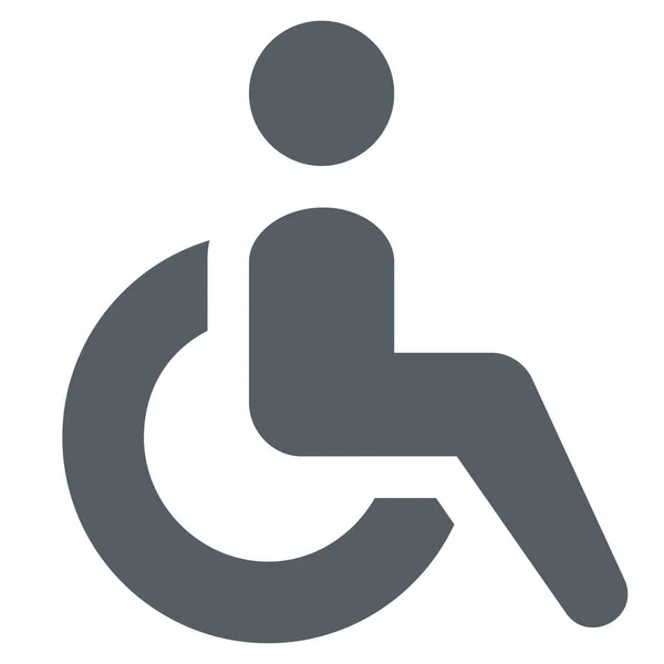 Disabili Disabili Icona Stile Solido — Vettoriale Stock
