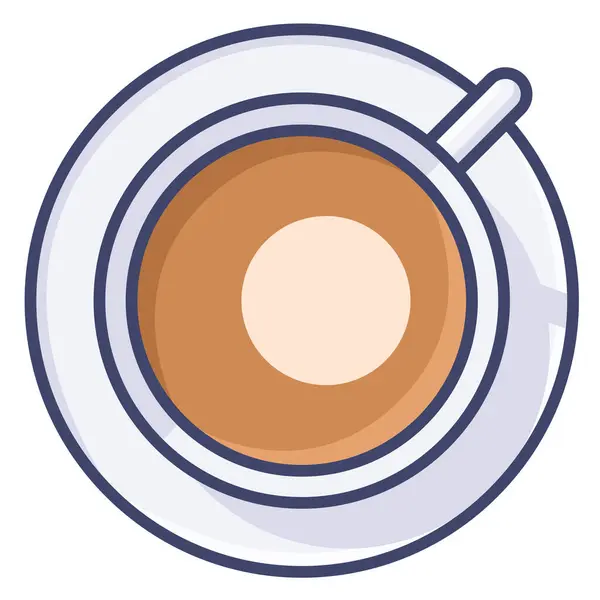 Taza Café Cappucciano Icono Estilo Contorno Lleno — Vector de stock