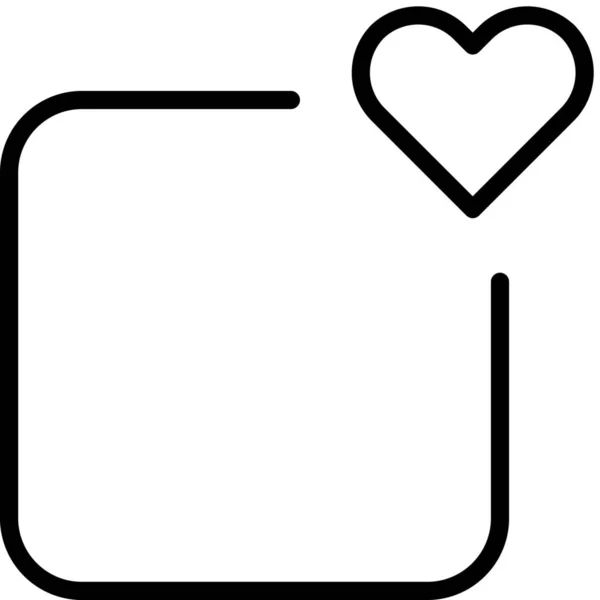Hjärta Kärlek Anmälan Ikon Kontur Stil — Stock vektor