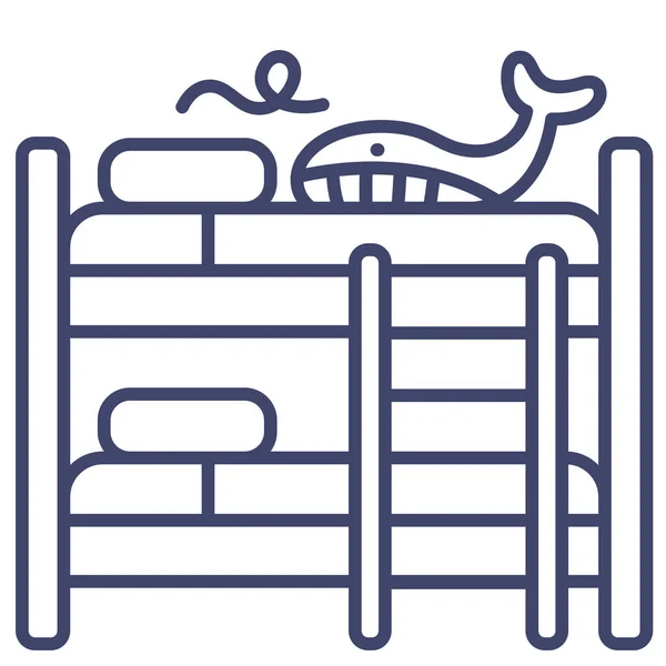 家具和家居装饰类婴儿床铺图标 — 图库矢量图片