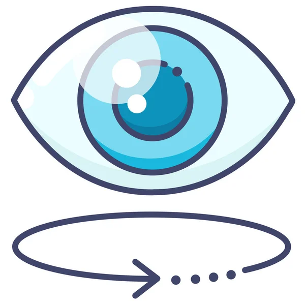 Ícone Visão Geral Olho Estilo Esboço Preenchido — Vetor de Stock