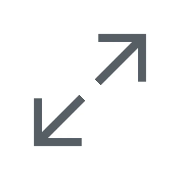 Pfeil Erweitert Vollbild Symbol Outline Stil — Stockvektor