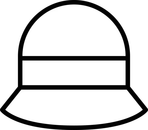 Gorra Playa Icono Moda Estilo Esquema — Vector de stock