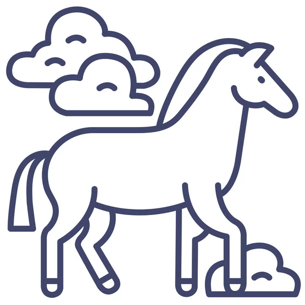 Животные Лошади Икона — стоковый вектор