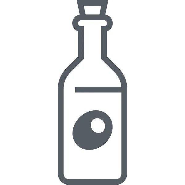 Flasche Lebensmittel Ikone Outline Stil — Stockvektor