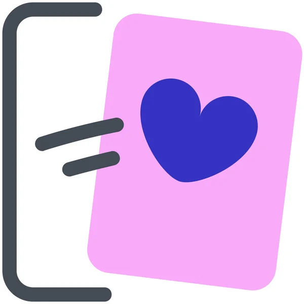 Swipe Phone Heart Icon Love Romance Category — Stock Vector