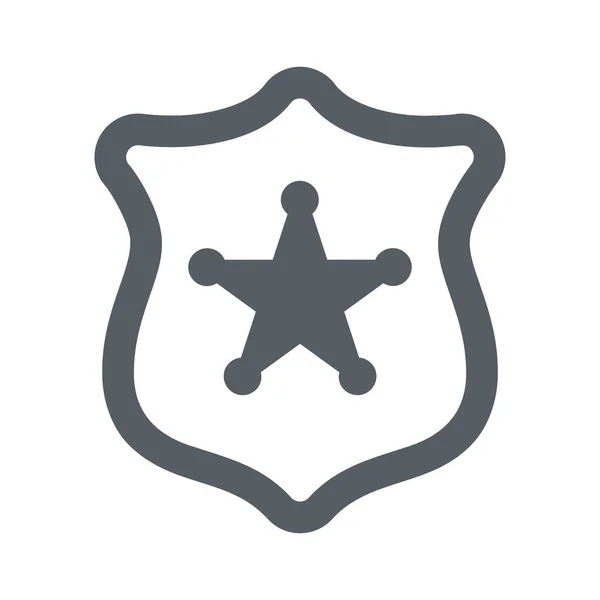 Ikona Důstojníka Odznaku Pevném Stylu — Stockový vektor