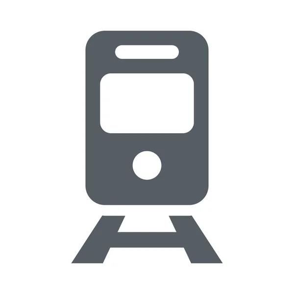 Icône Tramway Train Ville Dans Style Solide — Image vectorielle