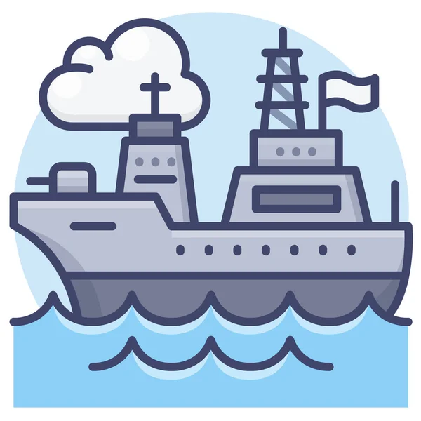 Militärische Kriegsschiff Ikone — Stockvektor