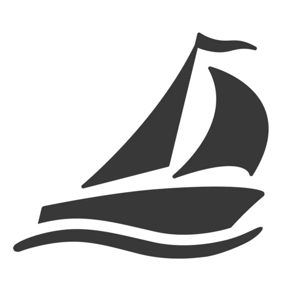 Ícone Náutico Marítimo Marinho Estilo Sólido — Vetor de Stock