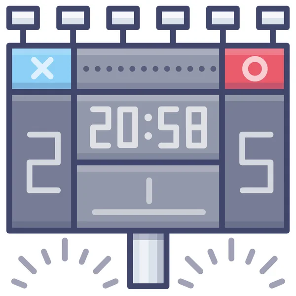 Football Scoreboard Soccer Icon Filled Outline Style — 스톡 벡터