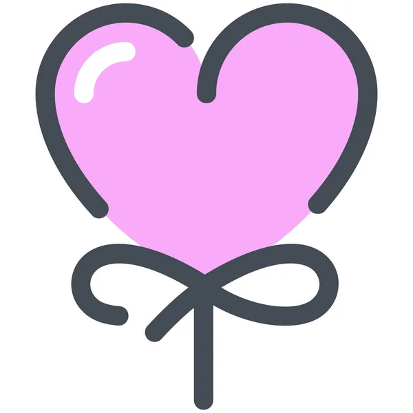 Baloon Corazón Valentines Icono Categoría Amor Romance — Vector de stock