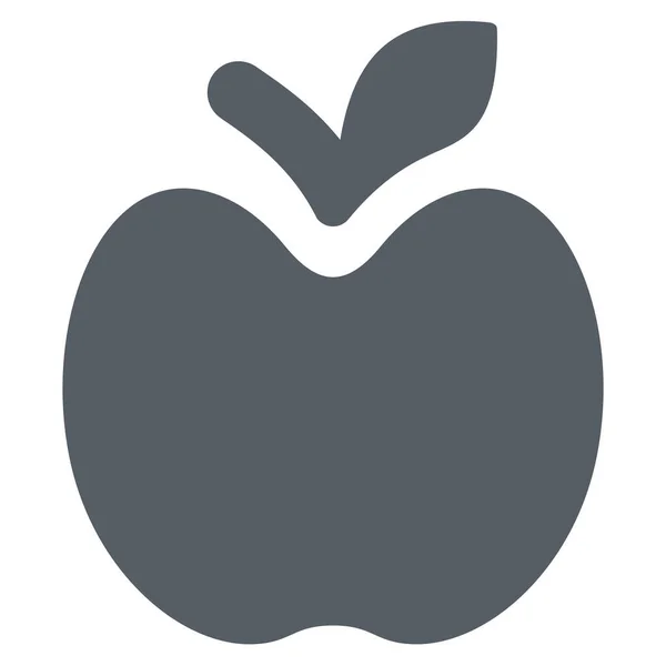 Icône Fruit Pomme Alimentaire Dans Style Solide — Image vectorielle