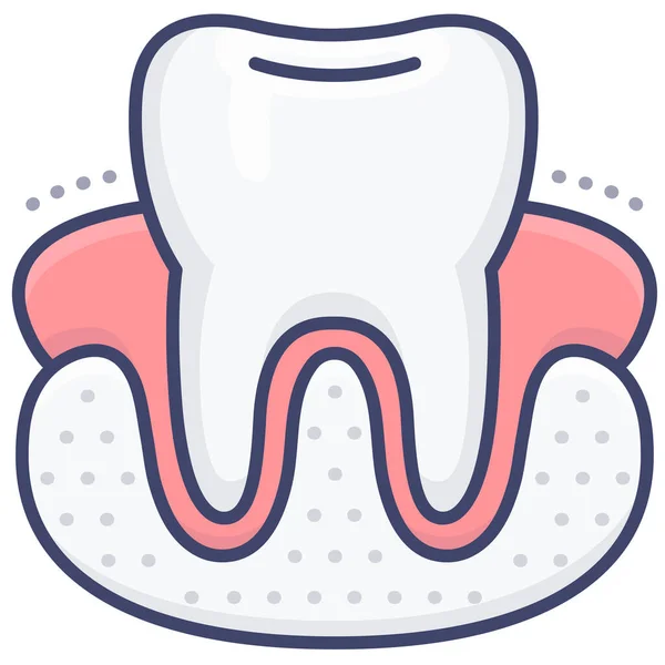 Icono Goma Dental Dentista Hospitales Categoría Atención Médica — Vector de stock