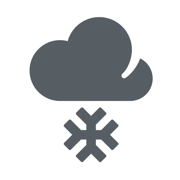 Chmura Prognoza Śniegu Ikona Stałym Stylu — Wektor stockowy