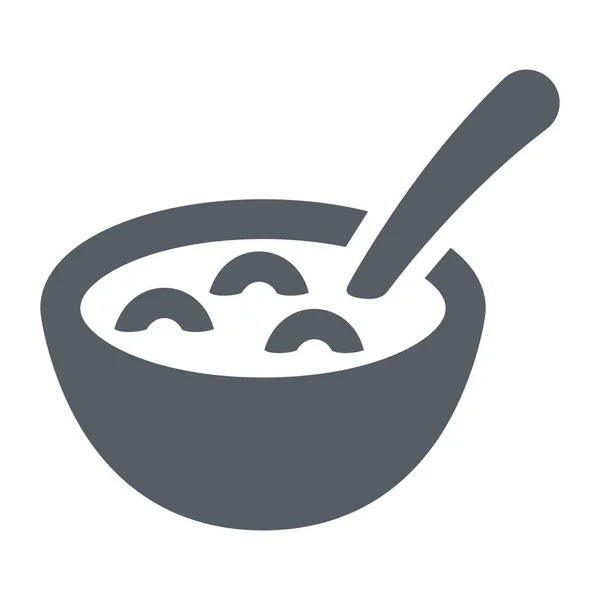 Bowl Icono Cereal Desayuno Estilo Sólido — Vector de stock