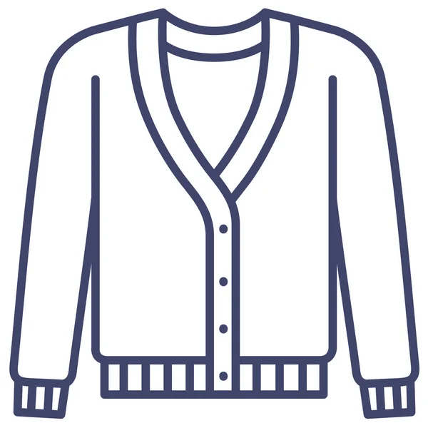 Cardigan Ícone Tricô Caxemira —  Vetores de Stock