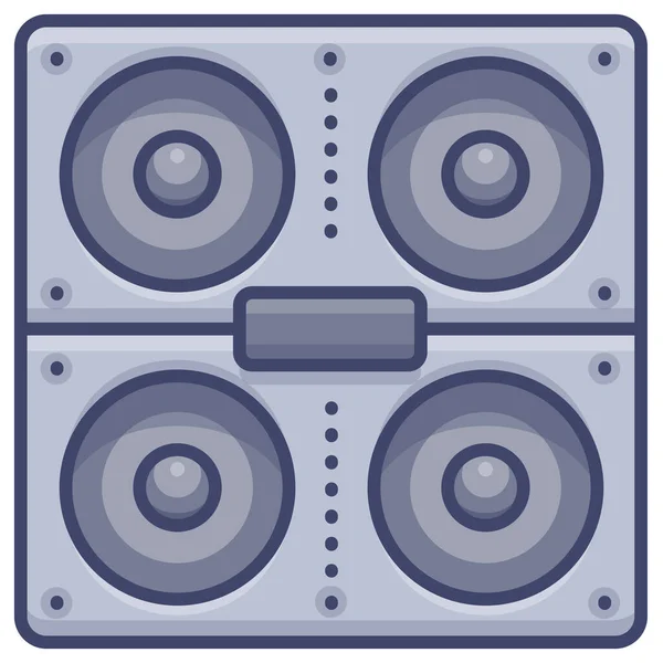 扬声器监视器扬声器图标中的声音和音乐类别 — 图库矢量图片