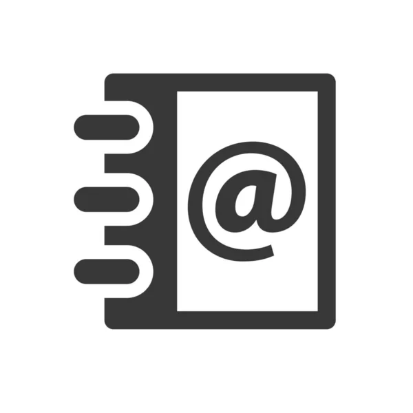 地址簿电子邮件图标固体风格 — 图库矢量图片