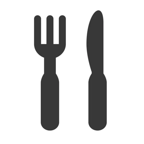 Cubiertos Comer Icono Comer Estilo Sólido — Vector de stock