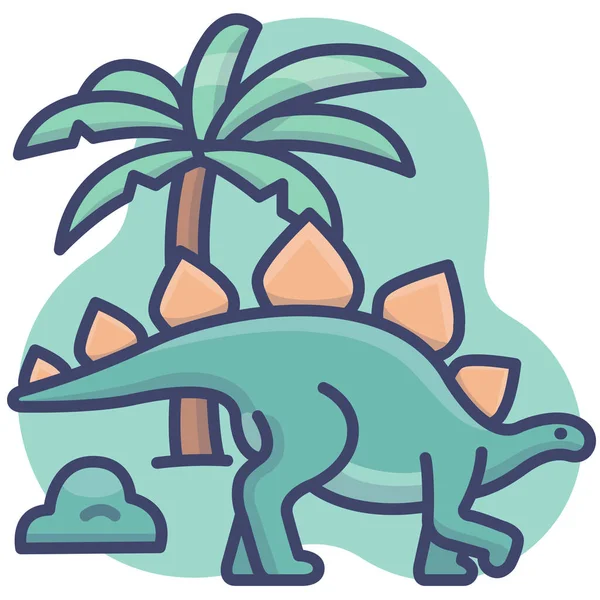 Юрская Икона Животного Динозавра — стоковый вектор
