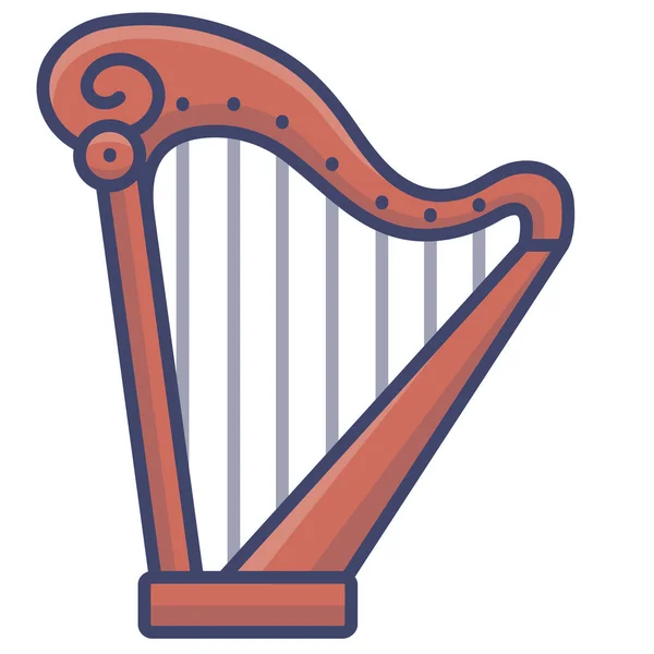 Harp Instrument Lyre Icon Sound Music Category — Stock Vector