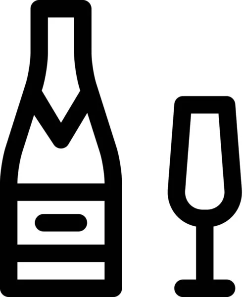 Значок Пляшки Алкоголем Стилі Контур — стоковий вектор