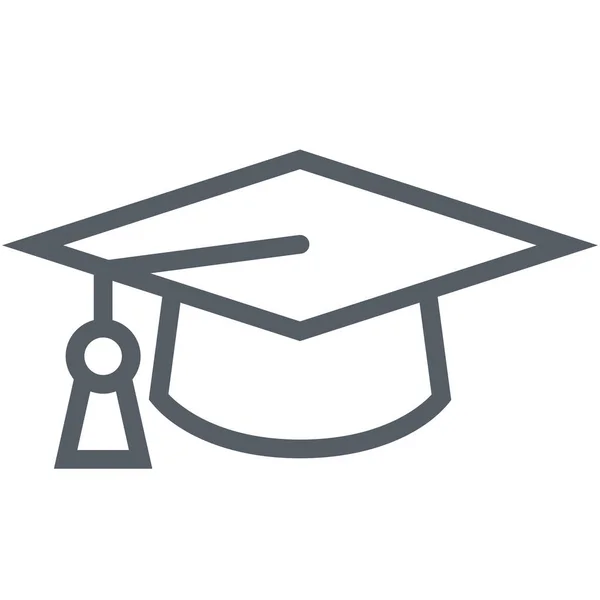 Cap Education Graduation Icon Outline Style — Stock Vector