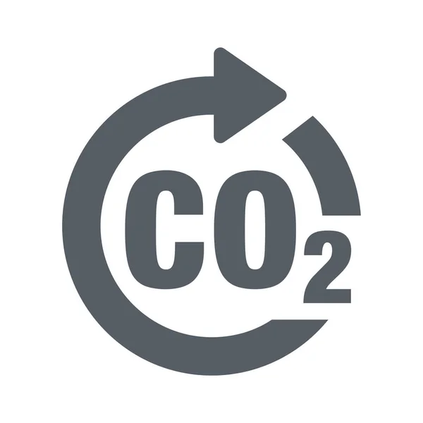 Ikona Środowiska Ekologicznego Co2 Stylu Solid — Wektor stockowy