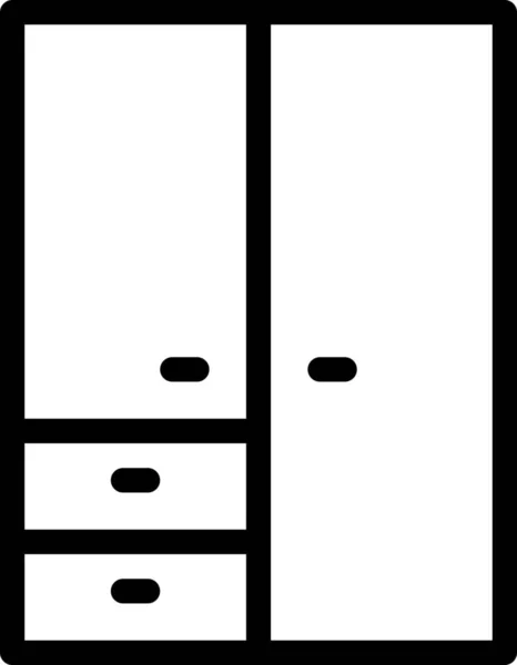 Kleiderschrank Ikone Outline Stil — Stockvektor