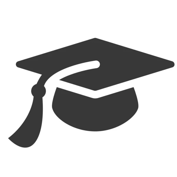 Ícone Aprendizagem Chapéu Graduação Educação Estilo Sólido — Vetor de Stock