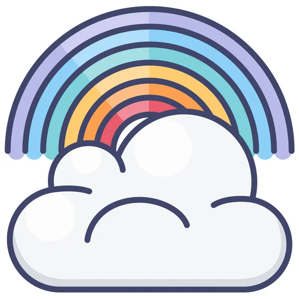 Ουράνιο Τόξο Σύννεφο Πολύχρωμο Εικονίδιο — Διανυσματικό Αρχείο