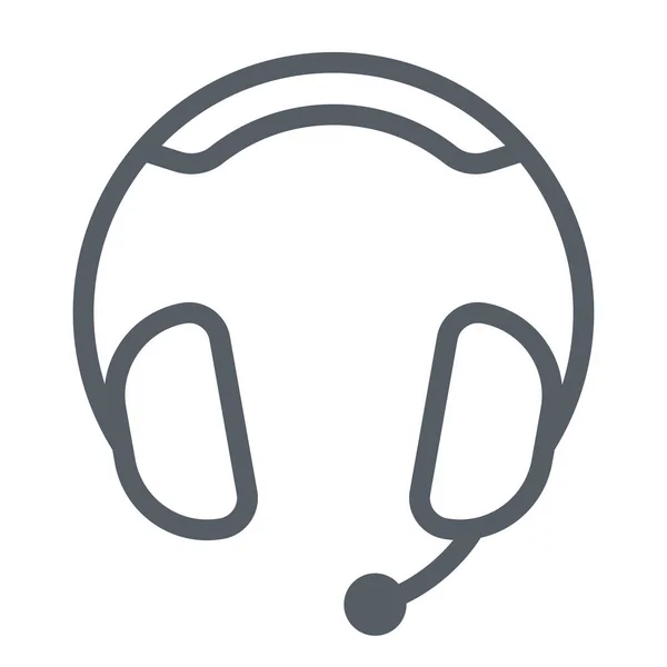 Helpdesk Symbol Für Kommunikations Headset Outline Stil — Stockvektor