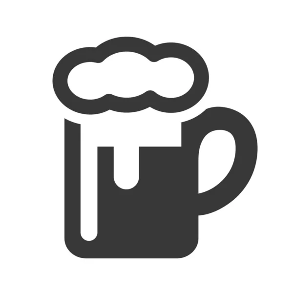 Cerveza Cerveza Taza Bebida Icono Estilo Sólido — Archivo Imágenes Vectoriales