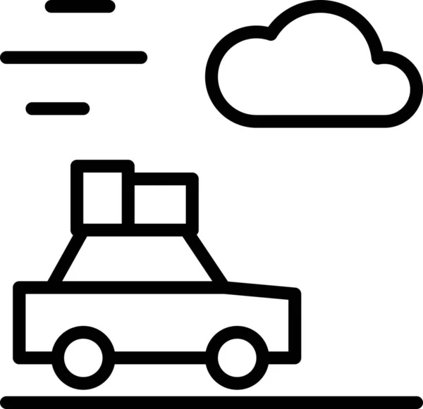 Icono Unidad Nube Coche Estilo Esquema — Archivo Imágenes Vectoriales