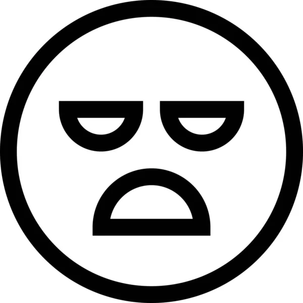 Angry Bad Emotion Icon Outline Style — Stock Vector