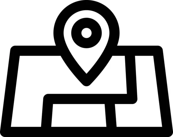 Adres Locatie Kaart Pictogram Outline Stijl — Stockvector