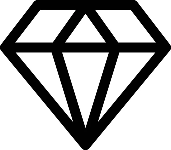 Diamante Joya Icono Joyería Estilo Del Esquema — Vector de stock