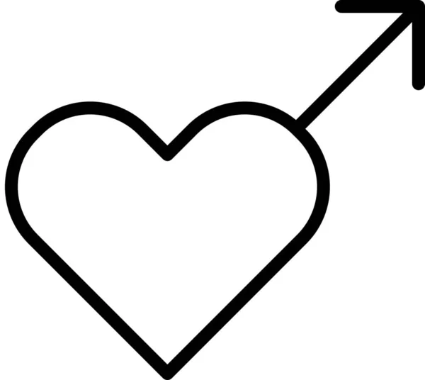Attration Heart Love Icon Outline Style — Stock Vector