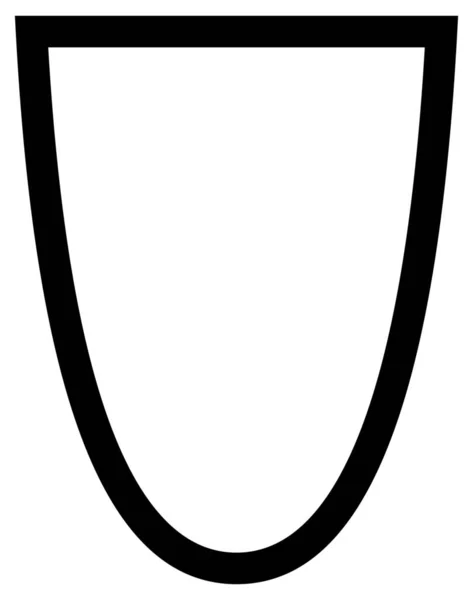 Schale Gometrisches Halb Symbol Outline Stil — Stockvektor