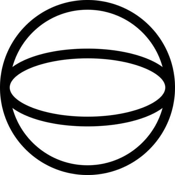 Ballkurven Kantensymbol Outline Stil — Stockvektor