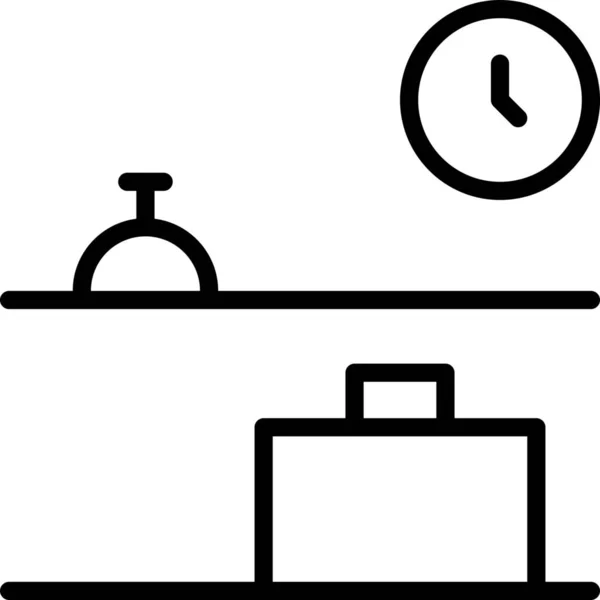 Klingeluhr Eingangssymbol Outline Stil — Stockvektor