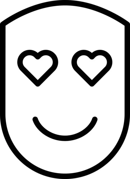 Емоції Обличчя Щаслива Ікона Стилі Контур — стоковий вектор